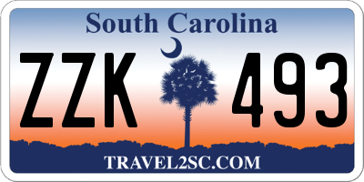 SC license plate ZZK493