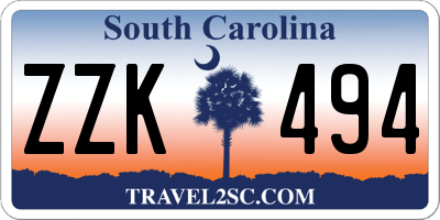 SC license plate ZZK494