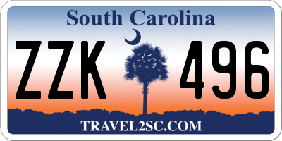 SC license plate ZZK496