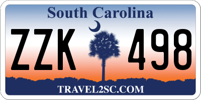 SC license plate ZZK498