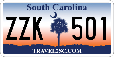 SC license plate ZZK501