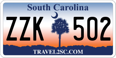 SC license plate ZZK502