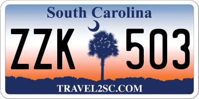 SC license plate ZZK503