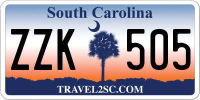 SC license plate ZZK505