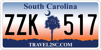 SC license plate ZZK517