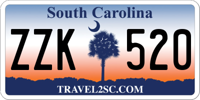 SC license plate ZZK520