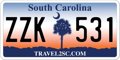 SC license plate ZZK531