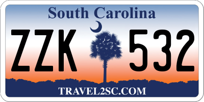 SC license plate ZZK532