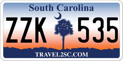 SC license plate ZZK535