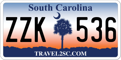 SC license plate ZZK536