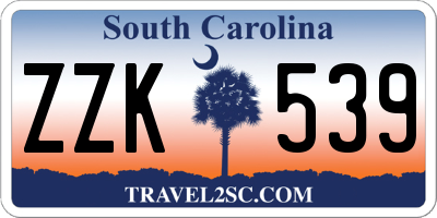 SC license plate ZZK539