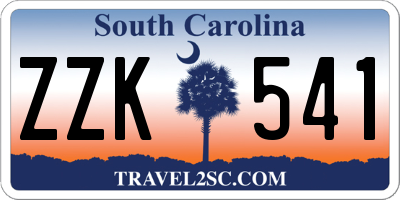 SC license plate ZZK541