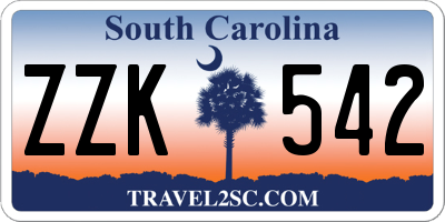 SC license plate ZZK542