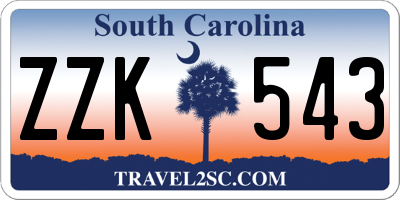 SC license plate ZZK543