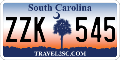 SC license plate ZZK545