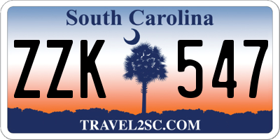 SC license plate ZZK547