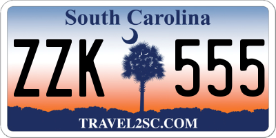 SC license plate ZZK555