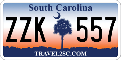 SC license plate ZZK557