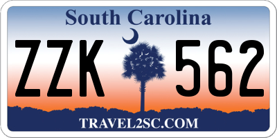 SC license plate ZZK562
