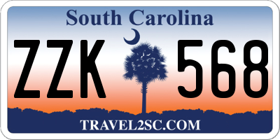 SC license plate ZZK568
