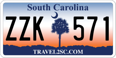 SC license plate ZZK571