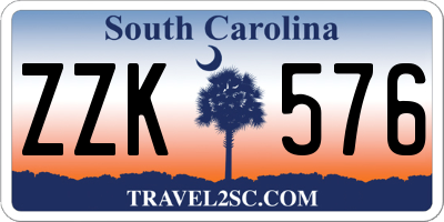 SC license plate ZZK576