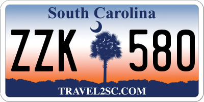 SC license plate ZZK580