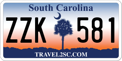 SC license plate ZZK581
