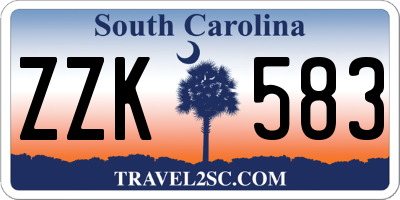 SC license plate ZZK583