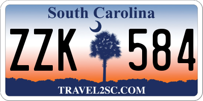 SC license plate ZZK584