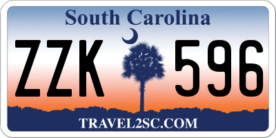 SC license plate ZZK596