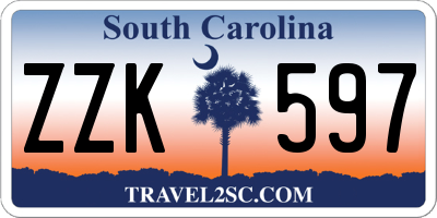 SC license plate ZZK597