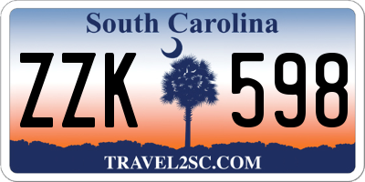 SC license plate ZZK598