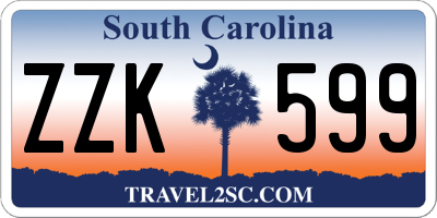 SC license plate ZZK599