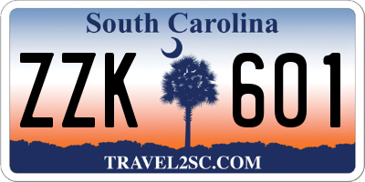 SC license plate ZZK601