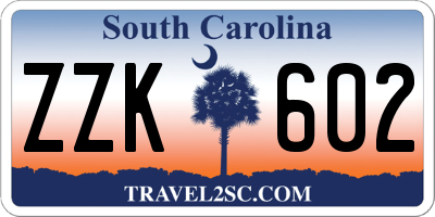 SC license plate ZZK602