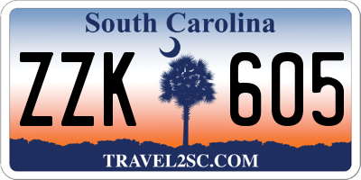 SC license plate ZZK605