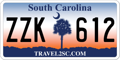 SC license plate ZZK612