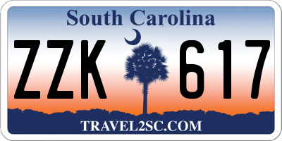 SC license plate ZZK617