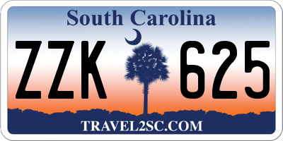 SC license plate ZZK625