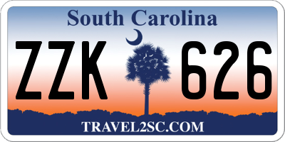 SC license plate ZZK626