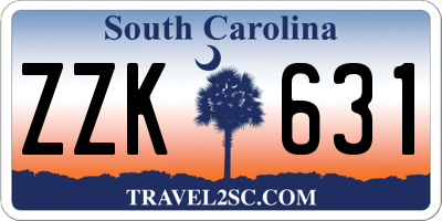 SC license plate ZZK631