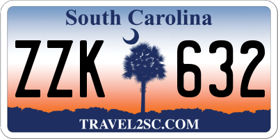 SC license plate ZZK632