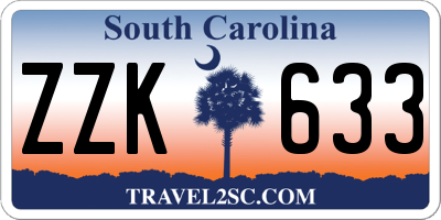 SC license plate ZZK633