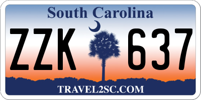 SC license plate ZZK637