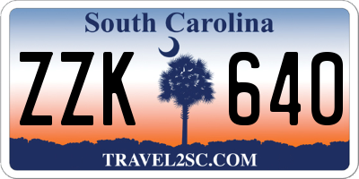 SC license plate ZZK640