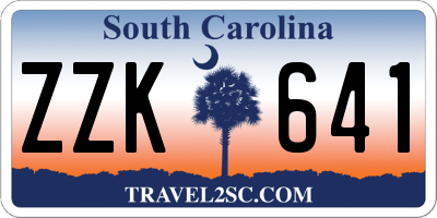 SC license plate ZZK641