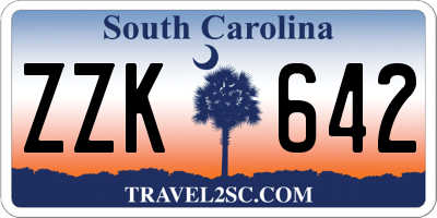 SC license plate ZZK642