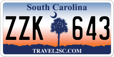 SC license plate ZZK643