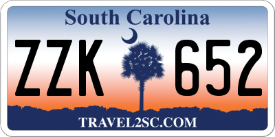 SC license plate ZZK652